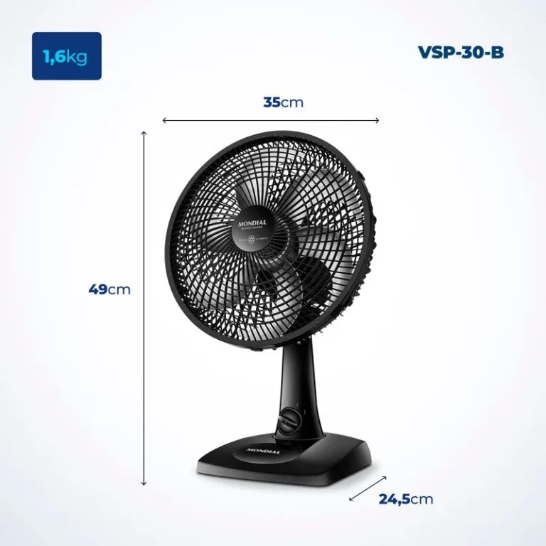 Ventilador de Mesa Mondial 6 pás VSP-30-B 110v - Image 5