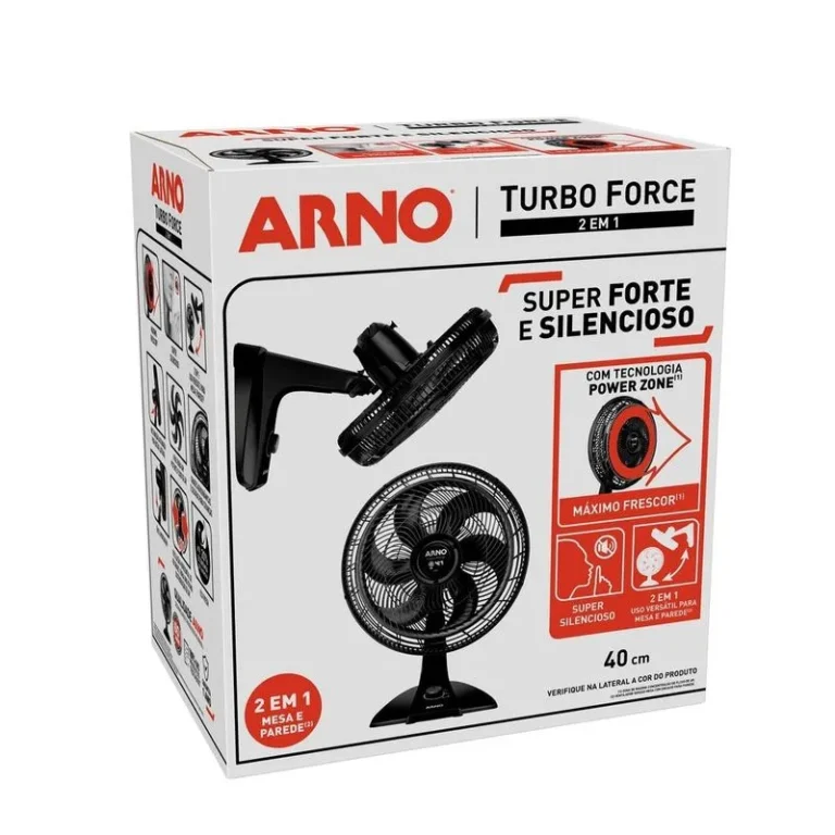 Ventilador 2 em 1 Arno Turbo Force Preto VF42 110v - Image 5