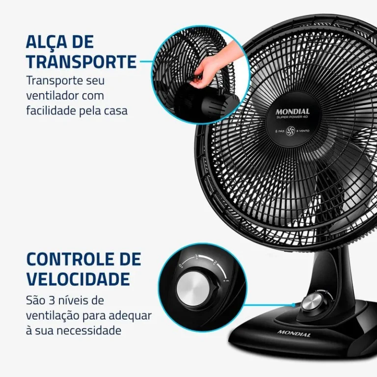 Ventilador de Mesa Mondial 6 pás VSP-40-B - Image 5