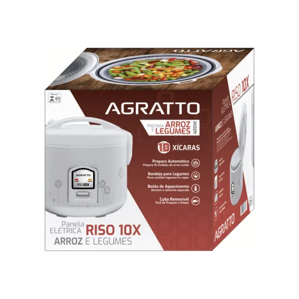 Panela De Arroz Elétrica Riso PA10X Branco 127V - Imagem 3