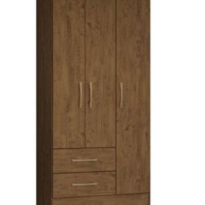 Guarda Roupa Moval Lima 3 Portas 2 Gavetas Castanho/Wood