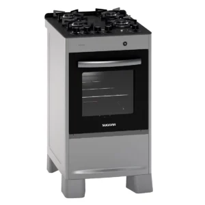 Fogão de Piso Neo Max mesa de vidro 4 Queimadores Prata - Bivolt
