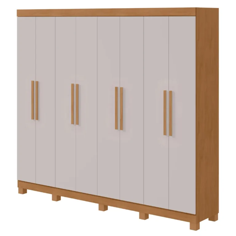 Guarda-Roupas Lopas 8 Portas - Soft s/Esp Amendoa Clean/Off White