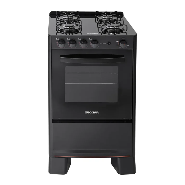 Fogão Suggar Cook Glass 4 Bocas - Preto