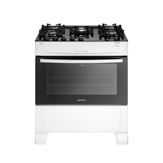 Fogão 5 Bocas Atlas Mônaco Top Glass Branco - Bivolt