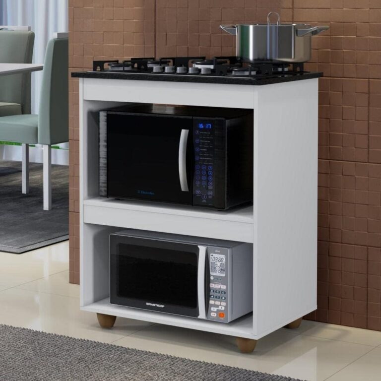 Balcão de Cozinha Sallêto Turim Kaiki – Para Fogão 5 Bocas | Branco
