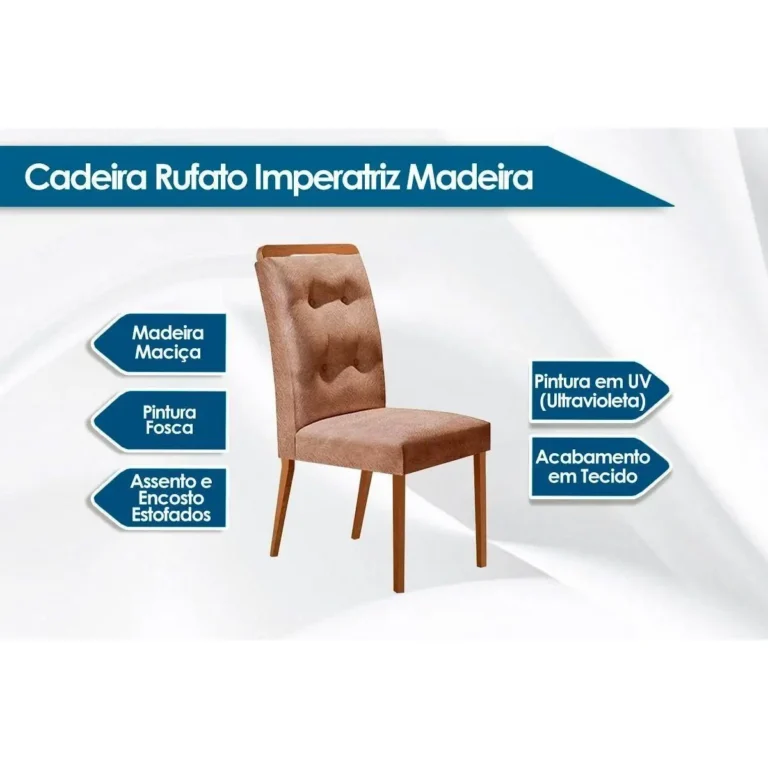 Mesa Luna 90 com 4 Cadeiras Dafne – Vidro Serigrafado Off White/Imbuia - Imagem 3