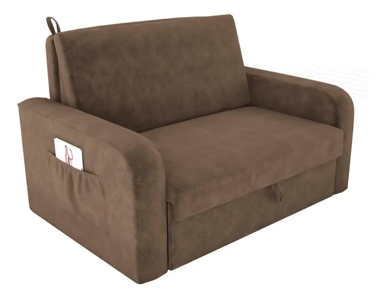Sofá-Cama com Baú Daiane Matrix 2 Lugares – Marrom Claro
