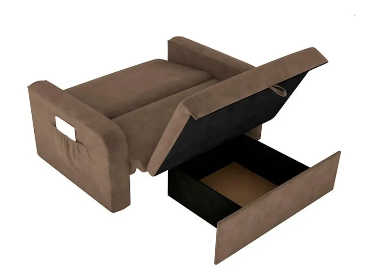 Sofá-Cama com Baú Daiane Matrix 2 Lugares – Marrom Claro - Imagem 3