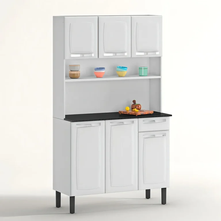Armário De Cozinha Compacta Itatiaia Rose 6 Portas 1 Gaveta Cor Branco