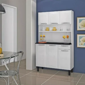 Armário De Cozinha Compacta Itatiaia Rose 6 Portas 1 Gaveta Cor Branco