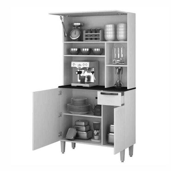 Armário De Cozinha Jaspe 3 Portas E 1 Gaveta Sallêto Branco - Imagem 2