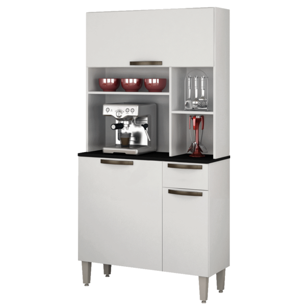 Armário De Cozinha Jaspe 3 Portas E 1 Gaveta Sallêto Branco