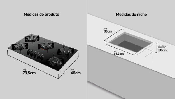 Cooktop 5 Bocas Atlas U Top Preto - Bivolt - Imagem 3
