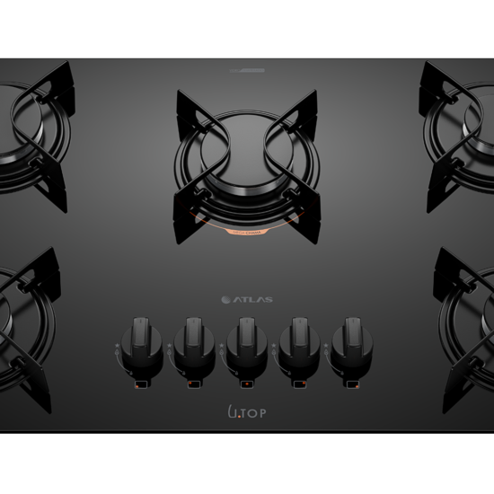 Cooktop 5 Bocas Atlas U Top Preto - Bivolt